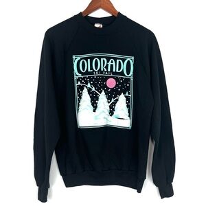 Vintage 90’s Jerzees 3D Puff Snowy Print Vail Ski Resort Sweatshirt Size Large